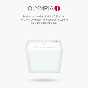 Шредер для паперу та кредитних карток Olympia MC 2508 S, знищення 10 аркушів, кошик 10 л, рівень секретності P4 (частки), білий