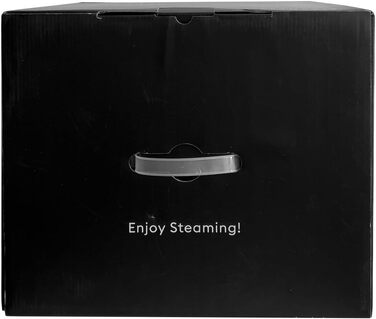 Вертикальний відпарювач Steamery Cumulus 1750W для дому, з вішалкою, захисною рукавичкою, 60 хвилин безперервного пару, видалення складок, чорний