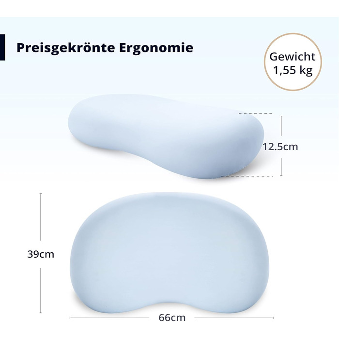 Подушка для сидіння EGOHOME з піни з ефектом пам'яті для спини та куприка (65x40 см) - дихаюча, для офісного крісла, вага 70-90 кг, знімний чохол