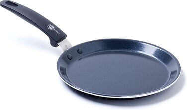 Сковорода для млинців GreenPan Essentials 28 см, керамічне антипригарне покриття, без PFAS, для індукції, духовки до 160°C, чорна, можна мити в посудомийці
