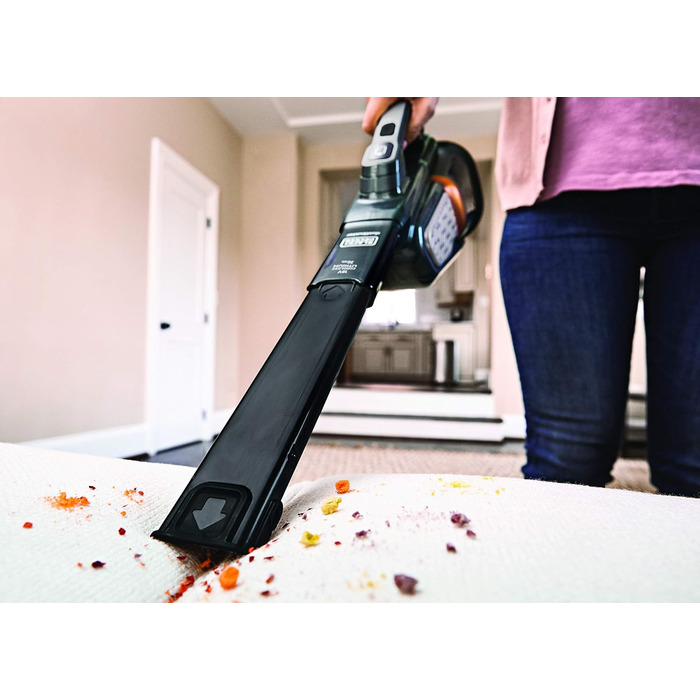 Пилосос ручний Black+Decker Dustbuster Smart Tech 36 Вт·год 18В, циклонний, дві потужності, витяжна щілинна насадка, зарядний кабель з настінним кріпленням