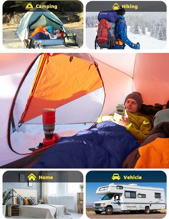 Bessport спальний мішок мумія 4 сезони, водостійкий, до -10°C, для кемпінгу, подорожей, синій
