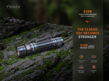 Ліхтарик Fenix E35R акумуляторний 3100 люмен з магнітним хвостом