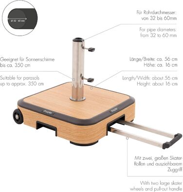 Сонячна парасоля Doppler AluPro Neo Push Up 200x250 см, алюмінієва, для балкона та тераси, нахиляється, з регулюванням висоти, відкриття/закриття Push-механізм