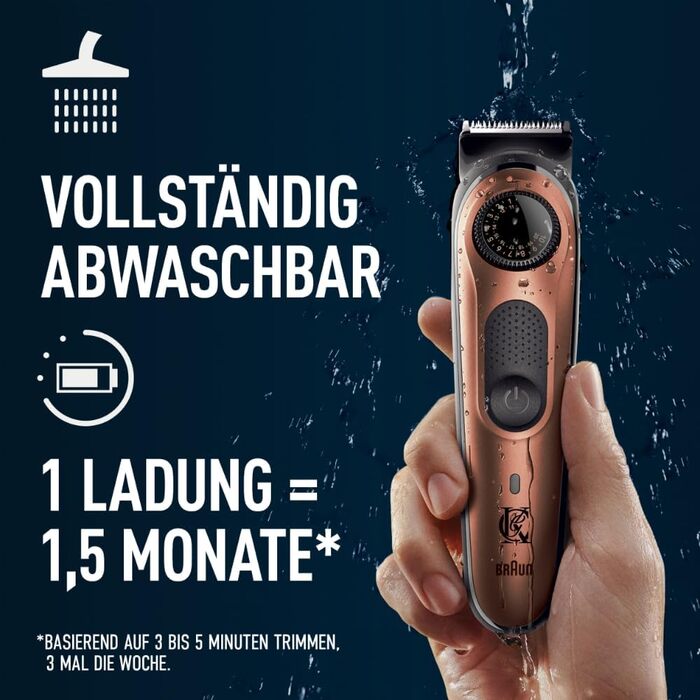 Електричний тример для бороди King C. Gillette Pro для чоловіків, 40 довжин, знімні леза з нержавіючої сталі, водонепроникний