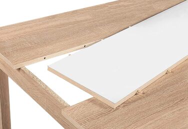 Обідній стіл byLIVING NORI 120×80 см, кухня, світло-коричневий, дуб сонома, реверсивна стільниця (чорна або біла)