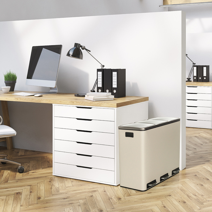 Збірник відходів / Система сортування відходів CLEAN IX 54L (3x18L) Сталь бежева hjh ОФІС