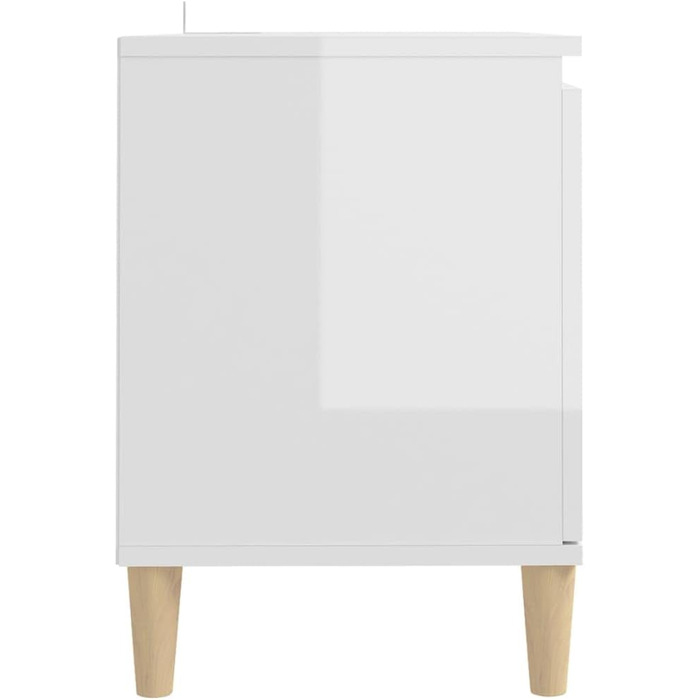 ТВ тумба vidaXL з масиву дерева, глянцева, 103,5x35x50 см, біла