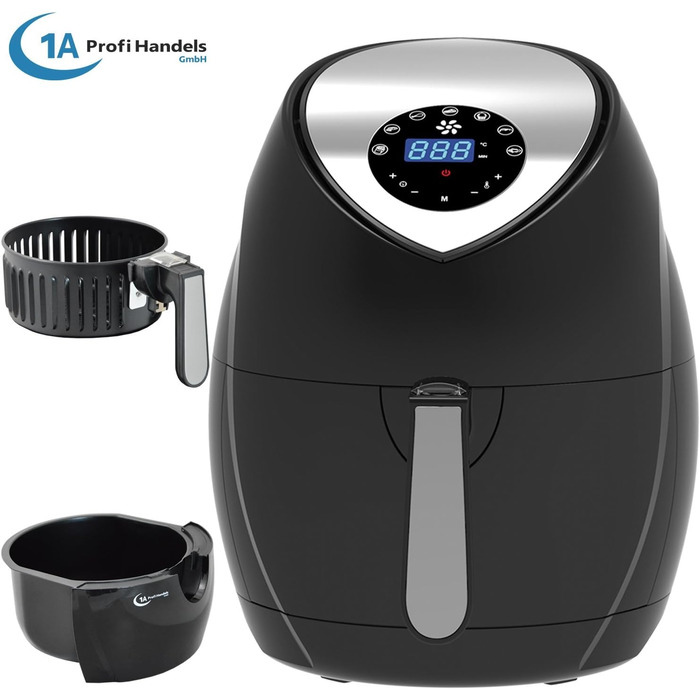 Цифрова аерофритюрниця без олії ECO-AIR-PROFI DC-1400W-1, біла/чорна, сенсорна панель