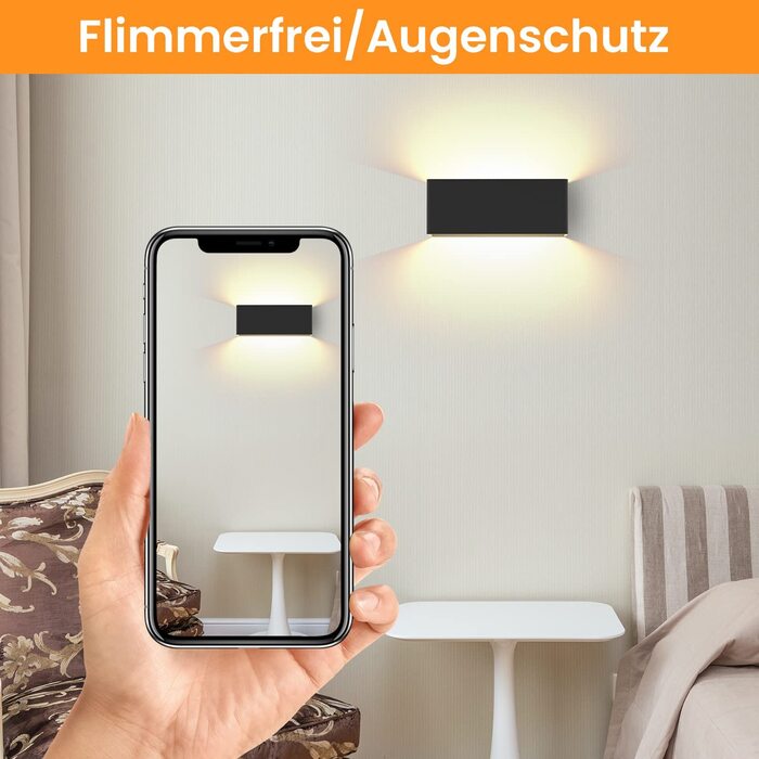 Світильник LED Homefire настінний 5W чорний, внутрішній, з регульованим променем, тепле біле світло 3000K для спальні, вітальні, коридору, сходів