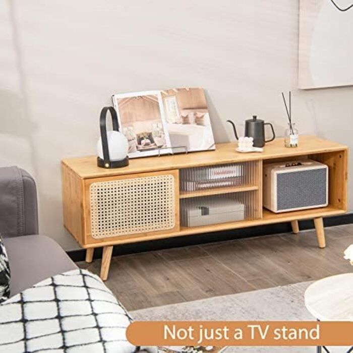 Тумба під телевізор COSTWAY HV10404NA-VC, 120,5x31x45,5 см, дерев'яна