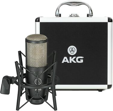 Студійний мікрофон AKG P220 з великою діафрагмою, кардіоїдний, професійна якість, міцний корпус, чорний колір