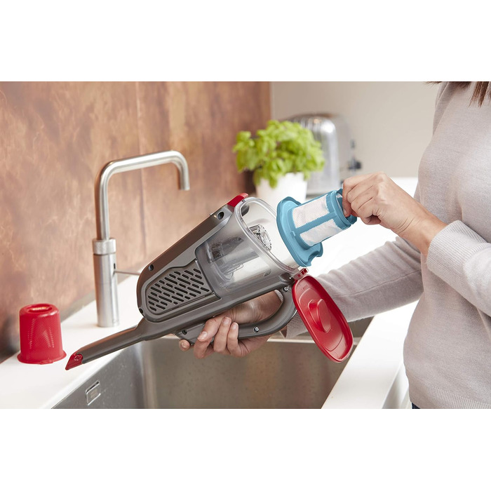 Акумуляторний ручний пилосос BLACK+DECKER 12V, безмішковий, циклонний, з довгою та висувною щілинною насадкою, зарядна станція