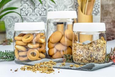 Sendez 3 вакуумних скляних контейнера з помпою для зберігання продуктів