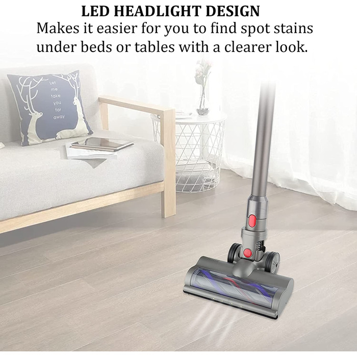 Турбощітка для підлоги з прямим приводом для пилососів Dyson V7/V8/V10/V11/V15, насадка для килимів з коротким ворсом і твердих підлог