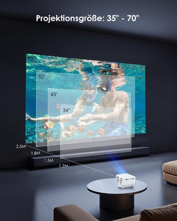 YOTON Mini Beamer 1080P: Портативний проектор для дому, спальні, HDMI/USB/PS5/ТВ-стік, чорний (зелений)
