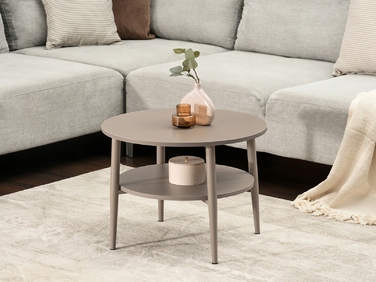 Журнальний стіл Mebel-Partner круглий, 60 x 60 x 45 см, відтінки бежевого