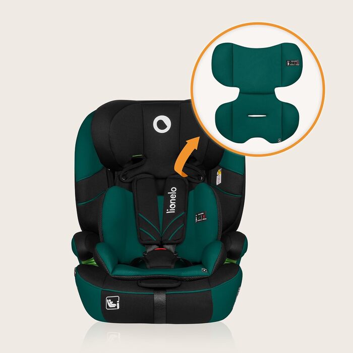 Автокрісло Lionelo Levi One i-Size 76-150 см, група 1 2 3, зелене