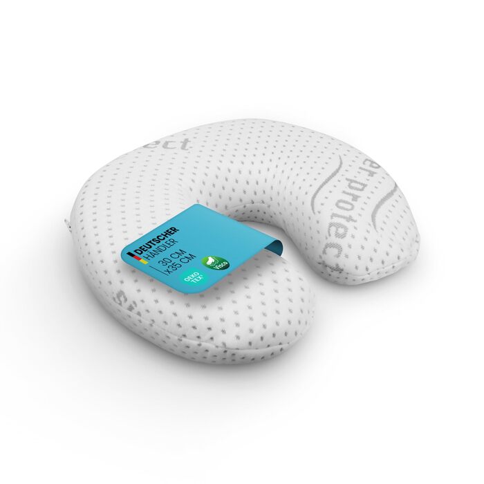 Подушка для шиї Bestlivings з піни Memory Foam (30x35x9 см) з антимікробним чохлом Silver Protect, Öko-Tex