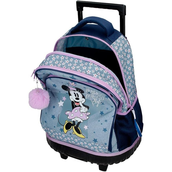 Дитячий рюкзак на колесах Disney Minnie Style, синій, 32x43x21 см, поліестер, 28,9 л