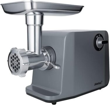 Електрична м'ясорубка Steba MG 3000Pro, 1200 Вт, 3 насадки (3/5/8 мм), велика насадка 6,6 см, нержавіюча сталь