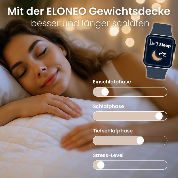 Обтяжена ковдра ELONEO NEU 135x200 см, 11 кг, 100% бавовна, антистрес-ковдра для сну з сертифікатами TÜV та Oeko-Tex