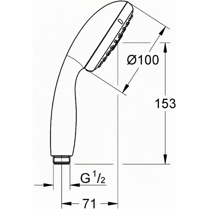 Ручна душова лійка GROHE Tempesta 100 з 3 режимами розпилення, хром (28261001)