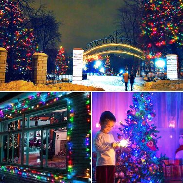 Світлодіодна гірлянда Avoalre 1000 LED для зовнішнього використання, різдвяна ілюмінація (100м, багатоколірна: рожевий, жовтий, синій, зелений)