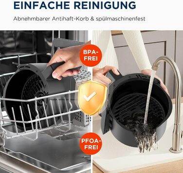 Фритюрниця Midea Air Fryer 4L XL з LED-дисплеєм, 8 програм, HeatXpress, 35-200°C, для запікання, грилю, розморожування, 41 рецепт, 90% менше олії, посудомийна безпека