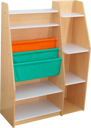 Дитяча книжкова полиця KidKraft Puzzle з дерева, зелена, синя, червона, 3 яруси, для дитячої кімнати, книжкова та іграшкова шафа