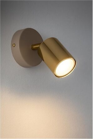 Потоховий світильник-спот Beige, поворотна LED люстра з металу (золота), GU10 для кухні, вітальні та передпокою, сучасний дизайн, 1 лампа