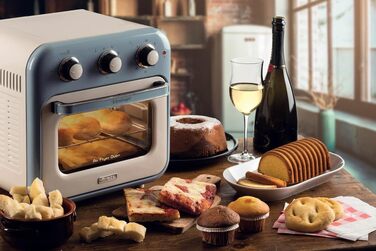 Аерофритюрниця та піч 2-в-1 Ariete Vintage 4632, 16 л, з вертелем та кошиками з нержавіючої сталі, 1400 Вт, таймер 60 хв, до 230°C, блакитний