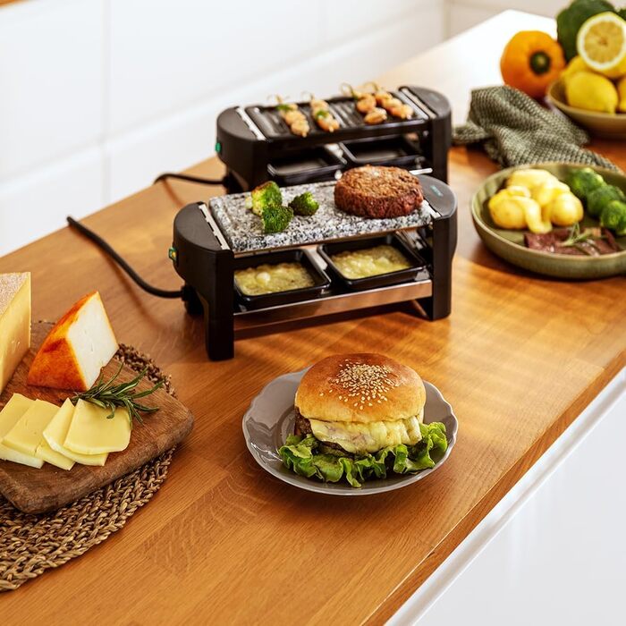 РаКлетт Cecotec Cheese & Grill 3200 AllStone для 2 осіб з електричним грилем та антипригарною поверхнею
