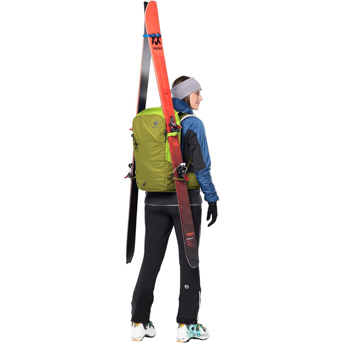 Жіночий туристичний рюкзак Deuter Freerider Pro 32+10 л, для лижних турів, зелено-жовтий