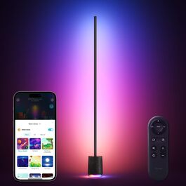 Govee Stehlampe Pro – LED RGBIC лампа 2100 Люмен з Bluetooth-динаміком, білим шумом, Alexa, 16 млн кольорів, музична синхронізація, торшер для вітальні, чорний