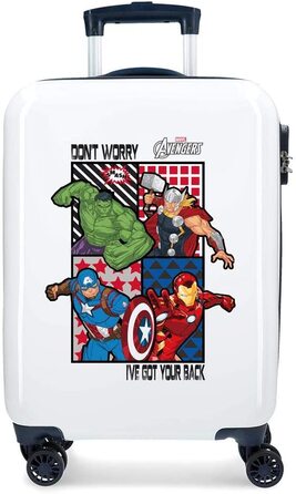 Дитяча валіза Marvel Avengers, жорсткий ABS корпус, 34x55x20 см, 32 л, 4 колеса, з кодовим замком, багатобарвна, ручна поклажа