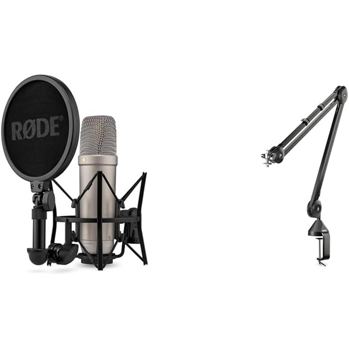 Мікрофон RØDE NT1-A з нирковим характером: комплект для запису вокалу, музики та стрімінгу (з мікрофонною павуком, поп-фільтром та XLR-кабелем)