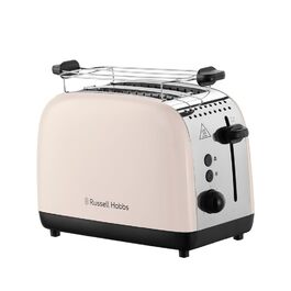 Тостер Russell Hobbs Colours Plus Edelstahl на 2 тости, нержавіюча сталь, 6 режимів, розморожування, підйом тостів, 1600 Вт, колір жасмин