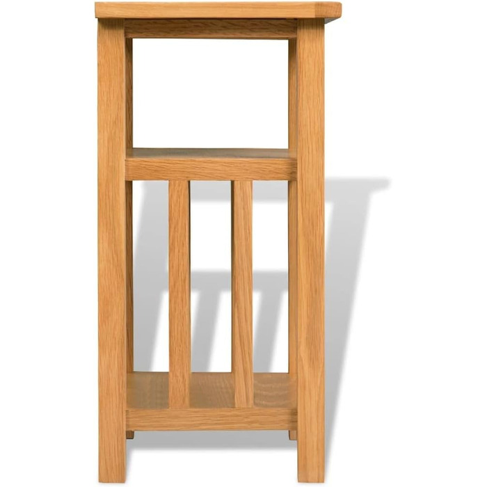 Журнальний стіл vidaXL з полицею для газет, масивний дуб, 27x35x55 см
