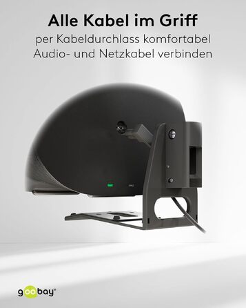 Стійка для колонок Goobay 71 см, чорна, для Sonos Era 300, вантажність 5 кг, з кабельним менеджментом