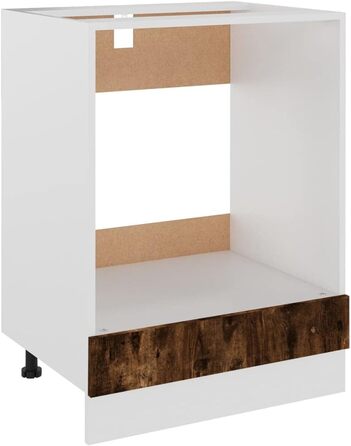 vidaXL Кухонна тумба під духову шафу, димчастий дуб, 60x46x81,5 см, ДСП