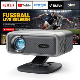 Smart Beamer VISSPL 4K: Проєктор для дому та вулиці з WiFi, Bluetooth, Dolby Audio та автоматичним фокусуванням