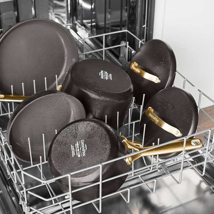 Набір посуду GreenPan GP5 14 предметів з керамічним антипригарним покриттям, індукція, чорний