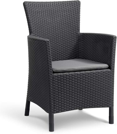 Набір садових меблів для балкона Allibert Iowa Rattan, сірий, 3 предмети - компактний комплект з ротангу