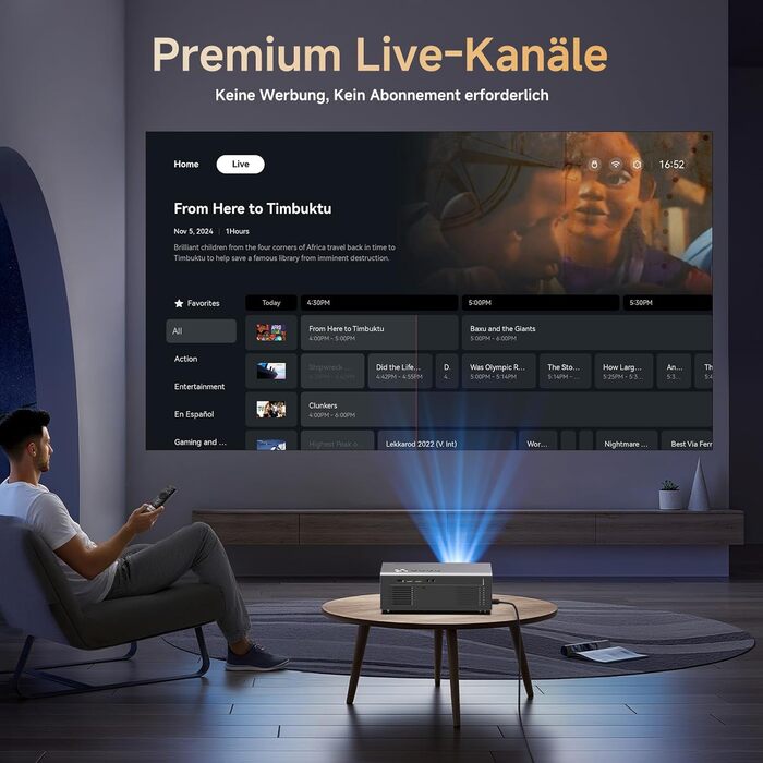 4K Smart-проектор Kogata з Netflix, HDR, Wi-Fi 6 та Bluetooth для дому та вулиці – Автофокус, 6D Keystone, звук кінотеатру