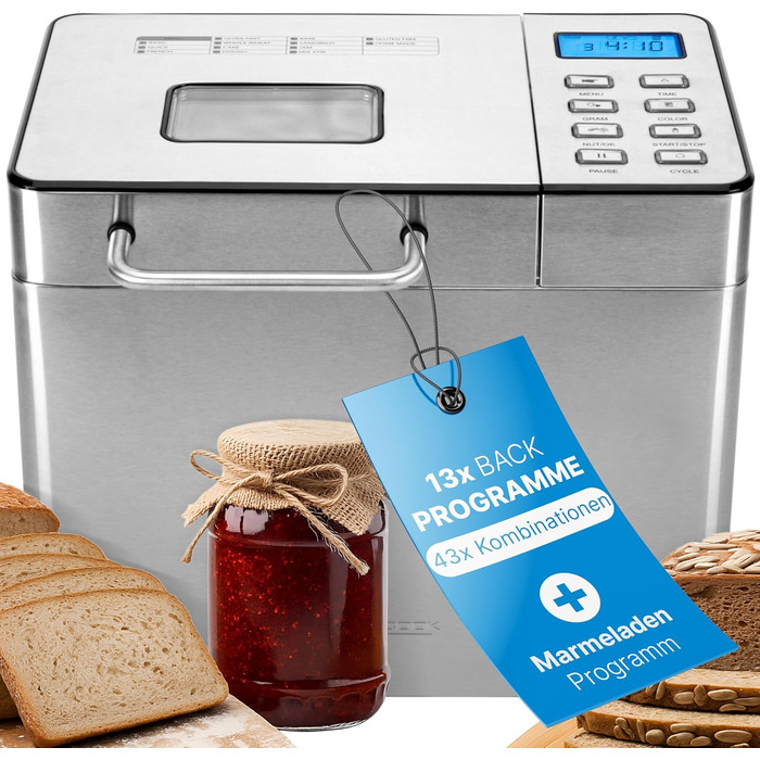 Хлібопічка ProfiCook PC BBA 1282 з таймером, 13 програм, регулювання кольору скоринки