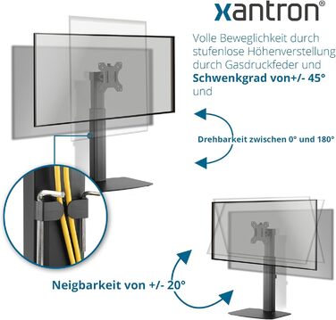Підставка для монітора Xantron® ECO-DS100: регульована висота, нахил, поворот, обертання. Сумісна з моніторами 17-32 дюймів, VESA 75x75 & 100x100. Включає монтажний матеріал.