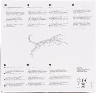 Професійна машинка для стрижки волосся JAGUAR J-CUT 60 Li Silver, акумуляторна та мережева, насадки, LED-дисплей