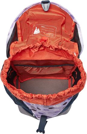 Дитячий рюкзак VAUDE Puck 10 л для хлопчиків і дівчаток, туристичний, водонепроникний, з дощовиком і лупою, синій/пастельно-ліловий