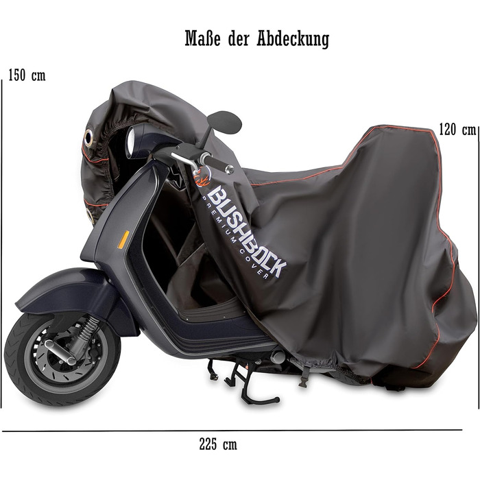 BUSHBOCK® Преміум тент для мотоциклів і скутерів з кофром, водонепроникний чохол для мотоцикла